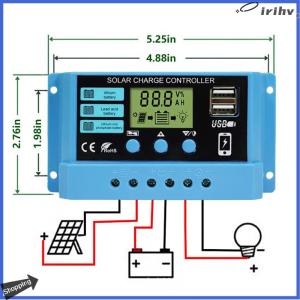 【jianzhanqinl】 30A 20A 10A năng lượng mặt trời CHARGE CONTROLLER 12V 24V tự động panel năng lượng mặt trời PV LCD điều khiển cho chì-axit pin pin lithium kép USB
