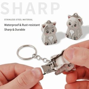 MADEWITH Foldable Nail Clippers Compact Stainless Steel Nail Trimmer Portable with Storage Fingernail Clipper Manicure Tool