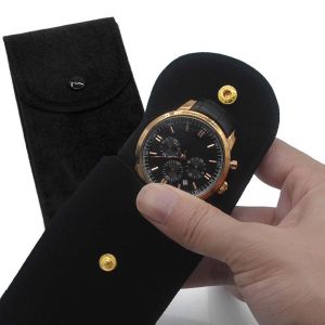 RANZH Portable Dust Protect Button For Watch For Women Men Flannelette Pouch Packaging Snap Bags Watch Storage Bag Watches Pockets