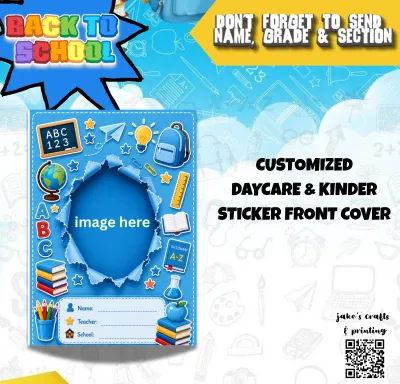 Personalized Daycare & Kindergarten Sticker Label Portfolio & Front Cover