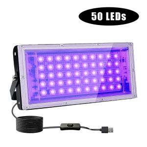 50W 100W 150W UV Black Light Floodlight USB Powered 395nm UVA LED Lamp IP65 Waterproof For Resin Molds DIY Handcrafts Glow In The Dark Party Supplies Halloween Decor
