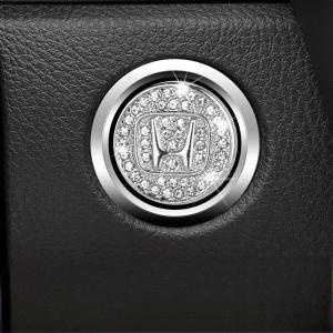 Ring Diamond Button Tombol Start Stop Engine Dad Mobil Logo Untuk Honda/Untuktoyota Cover Start Engine Diamond