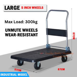 【Mute Trolley】Metal Foldable Trolley Hand Truck150/300kg Load- Compact/store transporting good