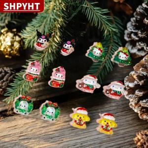 [COD] SHPYHT TOY 20Pcs Cartoon Creative Christmas Nail Charms Cute Kuromi Hello Kitty Resin Nail Art Festive DIY Nail Decor For Holiday Manicures