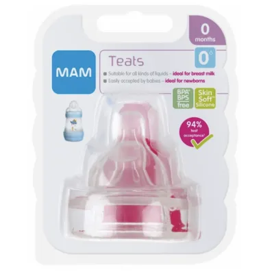MAM Teat Teats - Size 0/1/2/3/Spill-Free/X Anti-Colic Valves (2pcs)