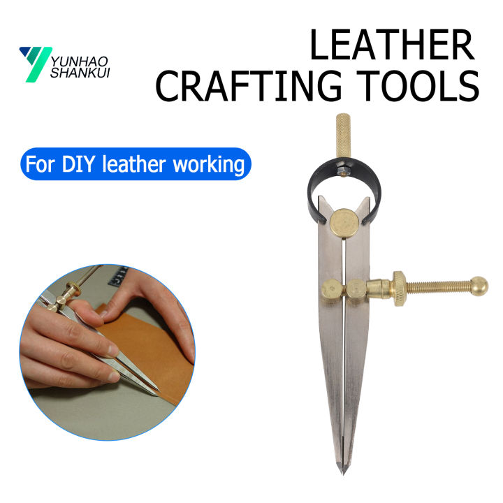 Leather Craft Rotating Craft Tool DIY 6 Inch Adjustable Lockable Steel Divider Wing Leather Compass