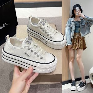 2024 hợp thời trang mới vải thoáng khí giày cột dây thể thao và giày đơn tăng chiều cao giày đi chơi