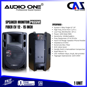 Speaker PASIF AKTIF 12 15 INCH  Lapangan Fiber Monitor Panggung EV AUDIO ONE Garansi 1 tahun  | DMS