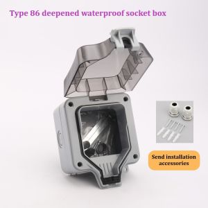 IP66 waterproof dustproof weatherproof type 86 / 146 socket box Without socket switch external installation locking indoor and outdoor waterproof box