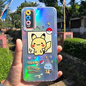 Case Hologram Fashion ( PIKACHU ) VIVO Y12 Y17 Y15 Y20 Y12S Y20S Y20SG Y21 Y21A Y21T Y21S Y33S Casing Hologram Aurora Markas Kesing