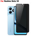 Anti Spy Realme Note 50 Tempered Glass Kaca Hitam Full Cover. 