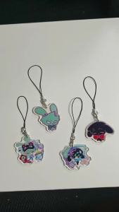 4Pcs/Pack Alien Stage Chibi Ivan Till Mizi Sua Acrylic Keychains Cute Pendant Student Bag Accessories Decoration Gifts