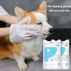 Pet Grooming Glove Wipes for Dogs and Cats 8 PCS Dog Wipes Cat Wipes  Pet Wipes No Rinse Disposable Cleaning Massage Gloves Pet Grooming Pet Washing，Easy Bath