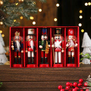 New Portable Figurines Nutcracker Puppet Painted Creative Soldier Puppet Pendant Colorful Nutcracker Doll Christmas Decorations
