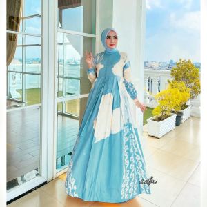 Baby Pink Dress gamis rayon candi Mekar Twill premium gamis batik cap shalda Pekalongan