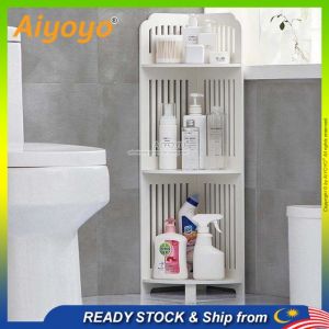 3 Tier White Wood Corner Shelf Corner Rack Storage Cabinet Rak Bilik Mandi Rak Tandas Shampoo Storage Shelves Organizer Triangle Shelf