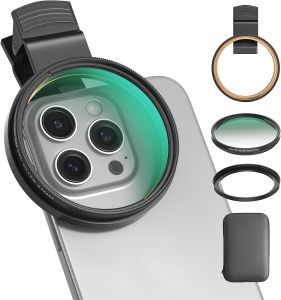 67mm CPL Filter for Phone/DSLR HD Circular Polarizer Polarizing Filter with Universal Clip Adapter Ring Attachment for iPhone 16 15 14 13 12 Samsung Galaxy Pixel and Other Smart Phones/Camera