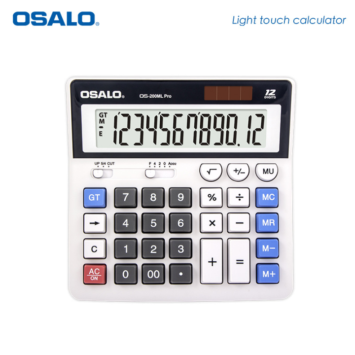 Osalo Calculator Counter Solar 12 Digit Display Big Button OS-200ML Pro ...