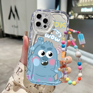 FOX Case Xiaomi Redmi 9A 9C 10A 12 13C 14C Note 10 4G 10S 13 4G Poco C65 M5S M6 Pro 5G Casing Motif Kartun Disney Monster Little Fury Tali Manik Lanyard TPU Premium