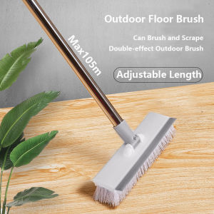 Stainless Toilet Brush Floor Berus Lantai Bilik Air Bathroom Brush with Long Handle Handle Scrubber with Stiff Bristles