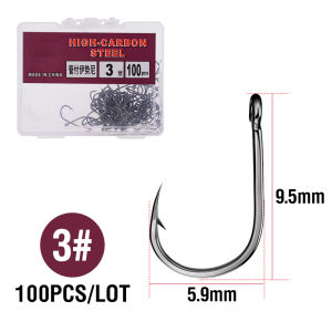 50/60/70/100PCS/SET Carbon Steel Fish Bait Fishing Hooks Durable Head Fishing tackle