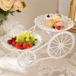 RGFV STORE Nhựa trắng Giá đỡ bánh Nhiều tầng Mô hình xe đạp Quầy bánh ngọt Đồ trang trí Đám cưới Pallet Phòng khách