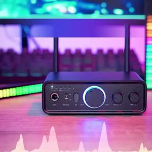 RGB Bluetooth 5.3 Audio Transmitter Microphone DAC Digital to Analog Conversion DSP AUX/RCA/6.5mm Karaoke HIFI Wireless Adapter