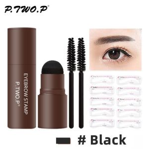 FWFHTP Chống thấm nước Bộ Dụng Cụ Dán Chân Mày Bền lâu Chống thấm mồ hôi Bộ khuôn kẻ lông mày  với cọ kẻ mày Bộ dụng cụ định hình lông mày Phụ nữ