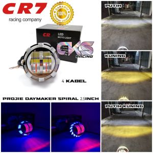 Lampu Daymaker LED Projie 25 inch Putih Kuning Lampu Projie Utama 2.5 inch Universal 2 Led Lensa