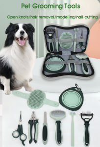 Pet Grooming Kit Cat And Dog Hair And Nail Trimming Kit Dog Grooming Scissors Hair Removal Comb Dog Toothbrush