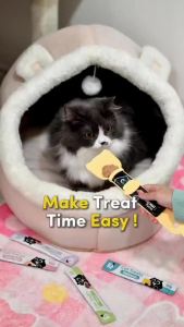 Cat Treat Spoon Feeder】 Feeding Spoon Cat Stick Cat Snack Treat Feeder  Wet Food Scoop Sudu Makanan Kucing