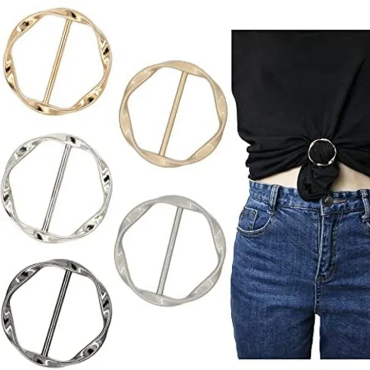 (IXWR) 5PCS Scarf Ring Clip Tie Ring Clips for T-Shirt Twist Knot Clip ...