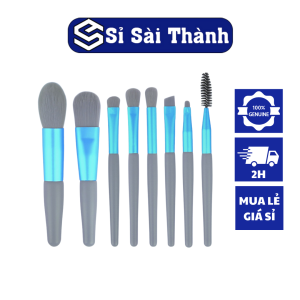 SST - Set 8 Cọ Trang Điểm Mini Màu Xanh Biển Dễ Mang Theo