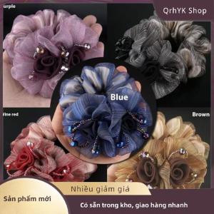 Hàng có sẵn✨ Ban Nhạc Cao Su Mũ Hoa Tóc Dây Phụ Nữ Thanh Lịch Updo Đuôi Ngựa Đàn Hồi Lớn Scrunchie Phụ Kiện Tóc Cho Phụ Nữ