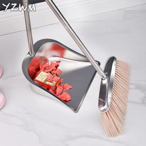 ชุดไม้กวาดสแตนเลส ไม้กวาดพร้อมที่ตักผง ที่โกยผงชุดที่โกยผงเอนกประสงค์ ไม้กวาดพร้อมที่ตักขยะ