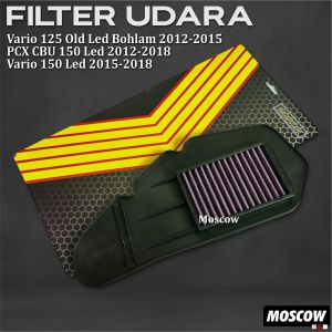 Filter Saringan Udara Hawa Honda Vario PCX Techno Karburator Fi eSP Old New 110 125 150 KZR K35 K36 K97 ENR AIR FILTER SARINGAN UDARA MOSCOW VARIO 125 150 OLD LED BOHLAM PCX CBU 150 LED 2012 - 2018 HYBRID AIR FILTER SARINGAN UDARA MOTOR ORIGINAL MOSCOW