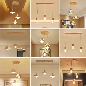 Log Style Solid Wood Pendant Light Japanese Style LED Chandelier For Dining Table Restaurant Bar Counter Kitchen Island Tea HouseFast shipping