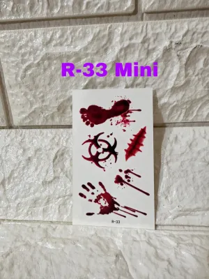 Tato Tatto Luka Halloween Cosplay Stiker Tato Temporer Prank Tahan Air Tato Temporary 3D