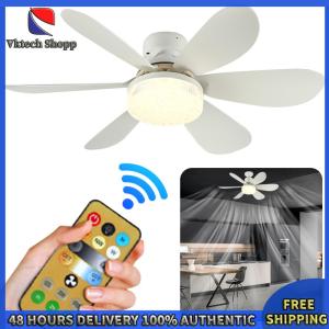 Vktech Home Ceiling Light with Dimmable LED Fan and Remote Control for Kitchen and Living Room Spaces