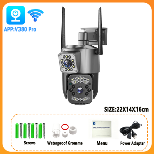 V380 Pro Dual-Lens Smart WiFi Camera 8MP Full HD 360° PTZ Lens Night Vision Two-way Audio 1-Year Warranty CCTV