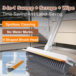 💕Three-in-One💕No Dead Angle Cleaning Gap Floor Brush Floor Crack Cleaning Artifact Bathroom Toilet Floor Cleaning Wall Long Handle Hard Bristle Gap地板刷