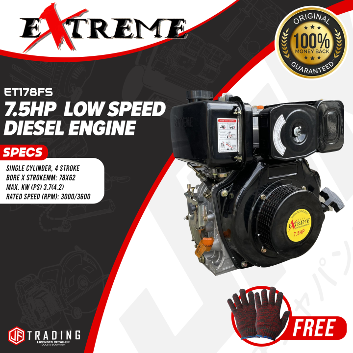 EXTREME LOW SPEED DIESEL ENGINE 7.5HP ET178FS with High Quality and
