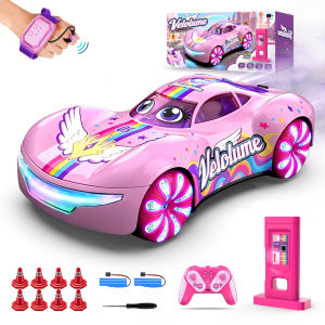 New Model Spider-Man RC Stunt Car Double Spray with LED Light & Music 2.4GHz Remote Control Drift Racing Car 360° Rotating Climb Off-Road Toy for Kids Boys Birthday Gift