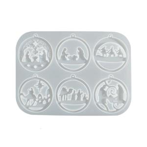 6 Cavity Design Christmas Silicone Mold for Earrings Keychains Pendant Charm Crafting Holiday Accessories