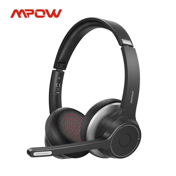 Mpow HC5 Bluetooth Headset With Mic Wireless Headphones Built-In CVC8.0 ...