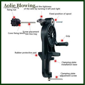 Aolie Fishing Line Spooler Portable Table Clamp Fishing Line Winder Adjustable Fishing Reel Line Spooler Machine For Thick Thin Rods