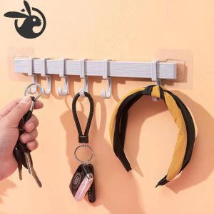 Towel Rack Suction Cup 6 Hooks Bathroom Door Holder Sucker Hanger