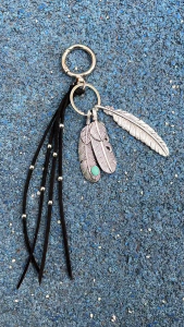 Stylish Faux Feather Keychain Decoration For Women Handbags Cosmetic Pouches Sturdy Metallic Alloy Gift Present