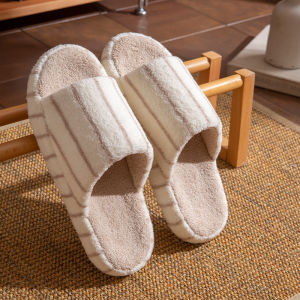 Japanese-Style Silent Open-Toe Slippers For All Seasons Home Indoor Soft Thick-Soled Non-Slip Silent Floor Slippers