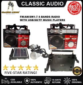 CLASSIC AUDIO RADIO WITH SOLAR FM/AM/SW1-7 9 BANDS RADIO WITH USB/SD/TF MUSIC PLAYER EPE FP-1625ULS (ORIGINAL)